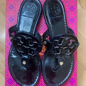 Tory Burch Miller black patent 6.5